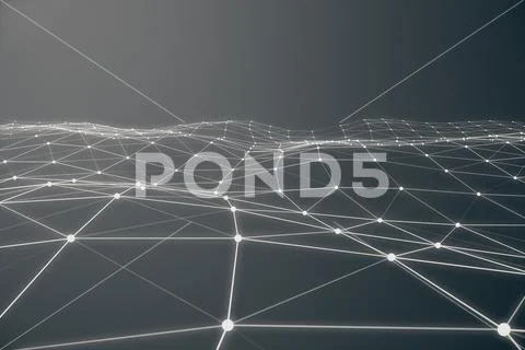 Abstract 3d rendering of chaotic structure. Light background with lines and 스톡 일러스트