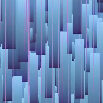Abstract 3d rendering of colored geometric shapes. Computer generated pattern Stock Illustration