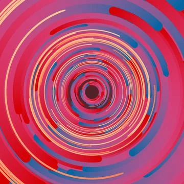 Abstract 3d rendering composition of multicolored circles. Geometric pattern Illustrazione stock