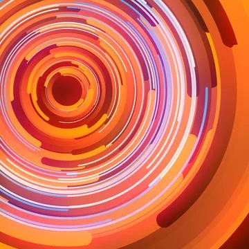 Abstract 3d rendering composition of orange colored circles. Geometric pattern Stock Illustration