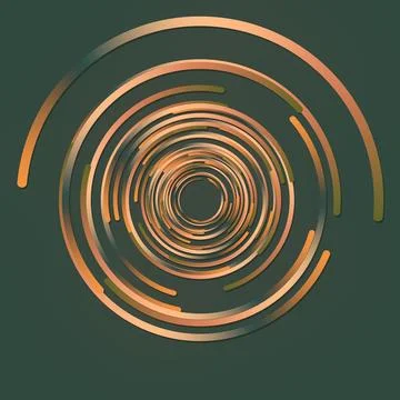 Abstract 3d rendering composition of orange colored circles. Geometric pattern Illustrazione stock