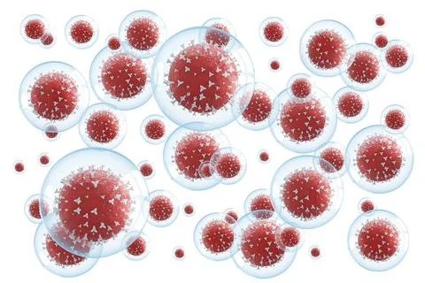 Abstract 3D rendering concept design of corona virus isolated over white back Stock Photos