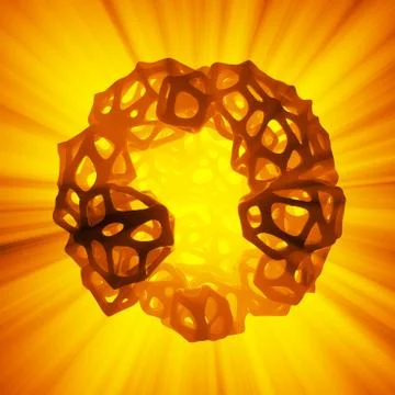 Abstract 3d rendering concept of high poly sphere with chaotic mesh grid Illustrazione stock