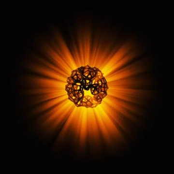 Abstract 3d rendering concept of high poly sphere with chaotic mesh grid Stock Illustration