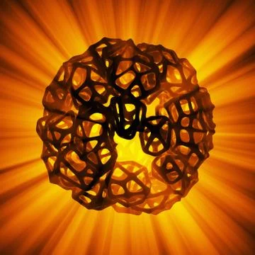 Abstract 3d rendering concept of high poly sphere with chaotic mesh grid Stock Illustration