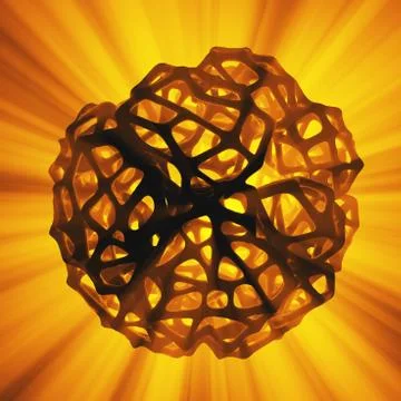 Abstract 3d rendering concept of high poly sphere with chaotic mesh grid 스톡 일러스트