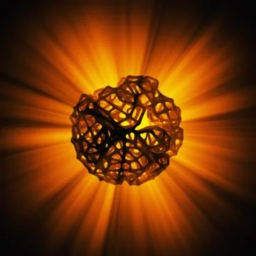 Abstract 3d rendering concept of high poly sphere with chaotic mesh grid Illustrazione stock