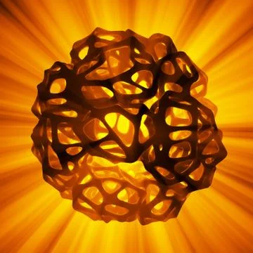 Abstract 3d rendering concept of high poly sphere with chaotic mesh grid 스톡 일러스트