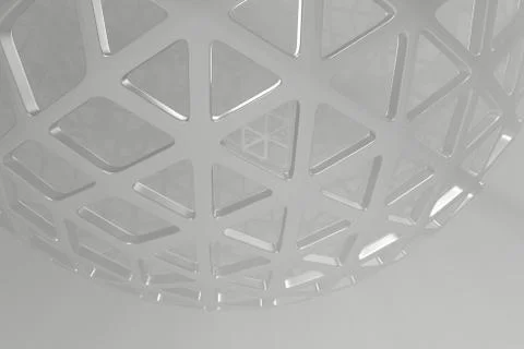 Abstract 3d rendering concept of high poly architecture with steel and glass Stock Illustration