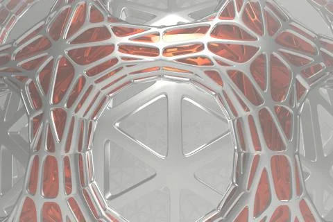 Abstract 3d rendering concept of high poly architecture with steel and glass 스톡 일러스트
