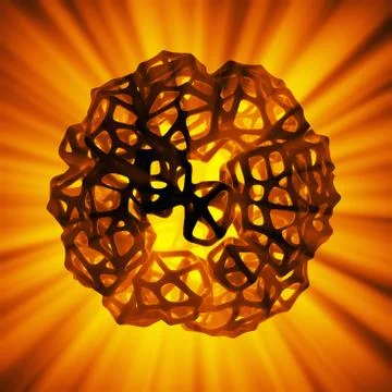 Abstract 3d rendering concept of high poly sphere with chaotic mesh grid 스톡 일러스트