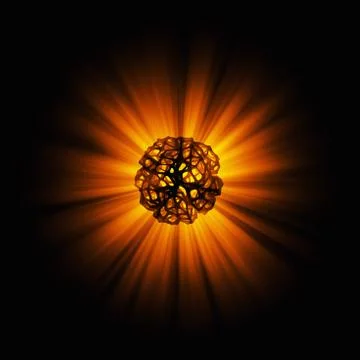 Abstract 3d rendering concept of high poly sphere with chaotic mesh grid Stock Illustration