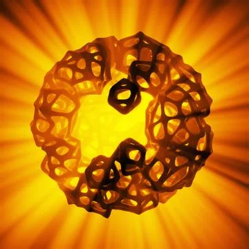 Abstract 3d rendering concept of high poly sphere with chaotic mesh grid 스톡 일러스트