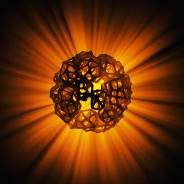 Abstract 3d rendering concept of high poly sphere with chaotic mesh grid Stock Illustration