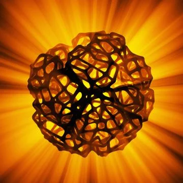 Abstract 3d rendering concept of high poly sphere with chaotic mesh grid Stock Illustration