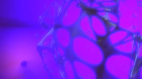 Abstract 3d rendering concept of high poly sphere with chaotic mesh grid Stock Illustration