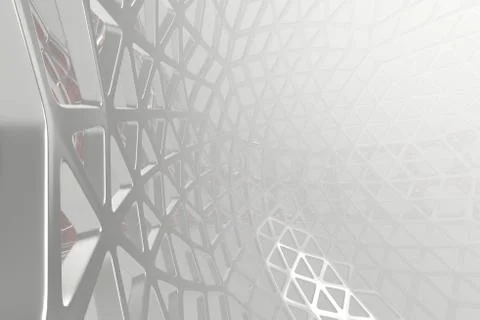 Abstract 3d rendering concept of high poly architecture with steel and glass 스톡 일러스트