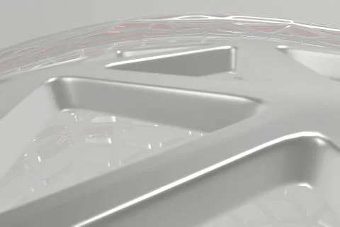 Abstract 3d rendering concept of high poly architecture with steel and glass Illustrazione stock