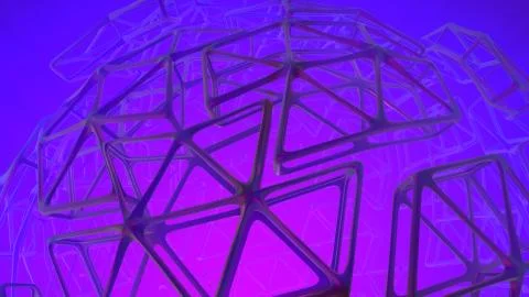 Abstract 3d rendering concept of high poly sphere with chaotic mesh grid 스톡 일러스트