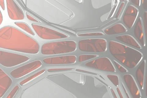 Abstract 3d rendering concept of high poly architecture with steel and glass 스톡 일러스트