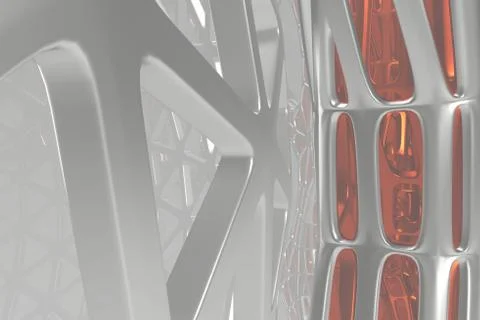Abstract 3d rendering concept of high poly architecture with steel and glass 스톡 일러스트