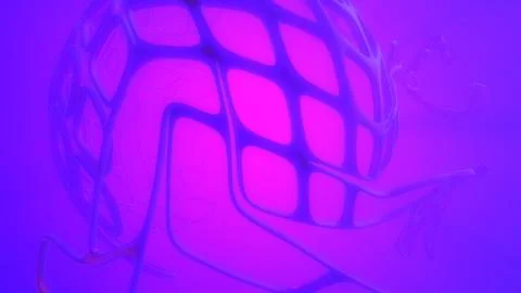 Abstract 3d rendering concept of high poly sphere with chaotic mesh grid Stock Illustration