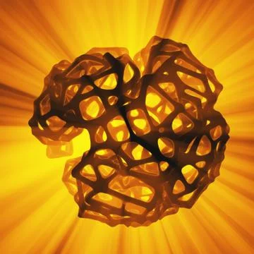 Abstract 3d rendering concept of high poly sphere with chaotic mesh grid 스톡 일러스트