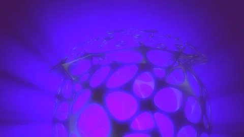 Abstract 3d rendering concept of high poly sphere with chaotic mesh grid Illustrazione stock