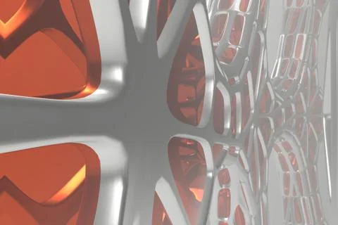 Abstract 3d rendering concept of high poly architecture with steel and glass イラスト素材