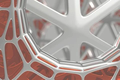 Abstract 3d rendering concept of high poly architecture with steel and glass 库存插图