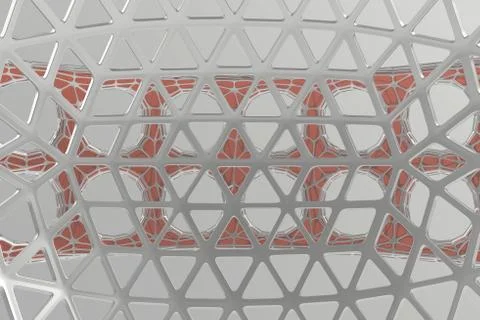 Abstract 3d rendering concept of high poly architecture with steel and glass 스톡 일러스트