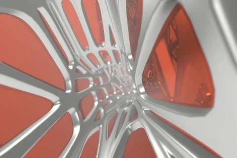 Abstract 3d rendering concept of high poly architecture with steel and glass 스톡 일러스트