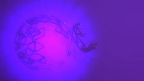 Abstract 3d rendering concept of high poly sphere with chaotic mesh grid Illustrazione stock