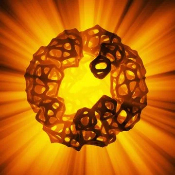 Abstract 3d rendering concept of high poly sphere with chaotic mesh grid 스톡 일러스트