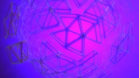 Abstract 3d rendering concept of high poly sphere with chaotic mesh grid Stock Illustration