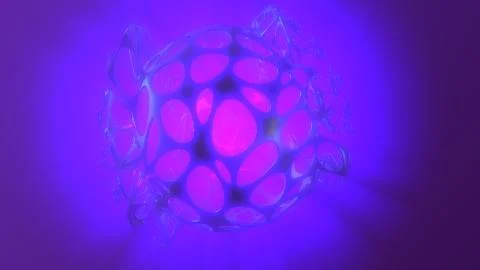 Abstract 3d rendering concept of high poly sphere with chaotic mesh grid Stock Illustration