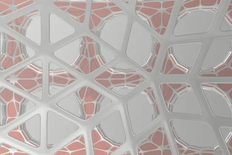 Abstract 3d rendering concept of high poly architecture with steel and glass 스톡 일러스트