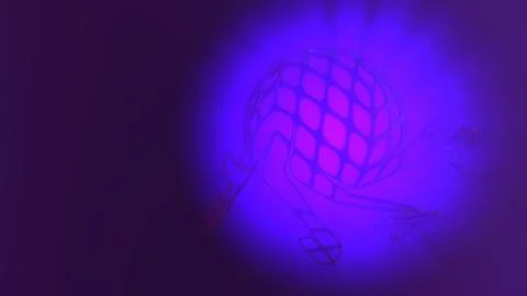 Abstract 3d rendering concept of high poly sphere with chaotic mesh grid Stock Illustration