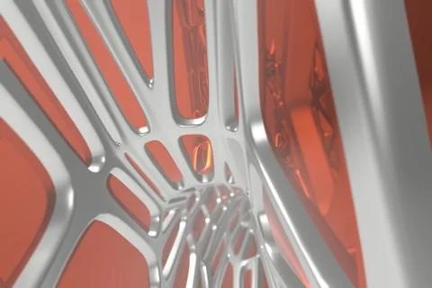 Abstract 3d rendering concept of high poly architecture with steel and glass 스톡 일러스트