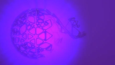 Abstract 3d rendering concept of high poly sphere with chaotic mesh grid Illustrazione stock