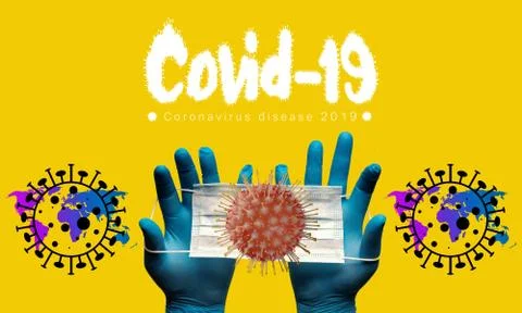 Abstract 3d rendering COVID 19 Drug medicine treatment Coronavirus concept. Stock Illustration