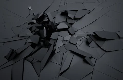 Abstract 3D Rendering of Cracked Surface. Illustrazione stock