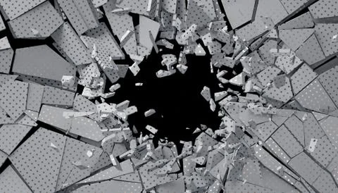 Abstract 3D Rendering of Cracked Surface Illustrazione stock