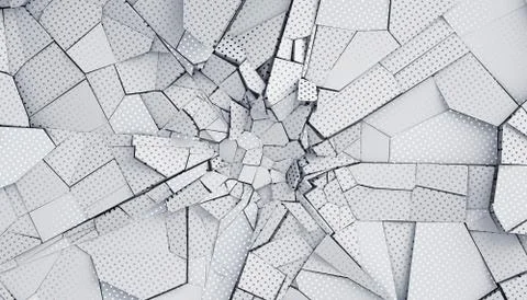 Abstract 3D Rendering of Cracked Surface Illustrazione stock