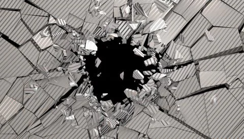 Abstract 3D Rendering of Cracked Surface Stock Illustration