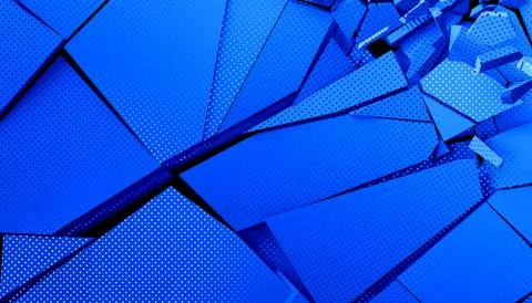 Abstract 3D Rendering of Cracked Surface Stock-Illustration