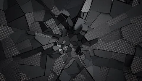 Abstract 3D Rendering of Cracked Surface Stock-Illustration