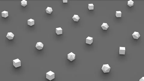 Abstract 3d rendering of cube and platonic isoca shapes with random rotating Stock Footage 239649323