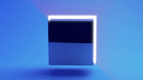 Abstract 3d rendering with cube, animated background with moving geometric shape Stock Footage 123476792