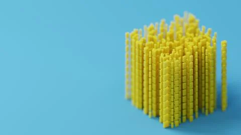 Abstract 3d rendering of cube. Sci fi structures Illustrazione stock